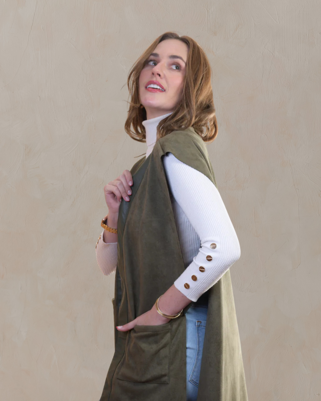 Chaleco doble textura