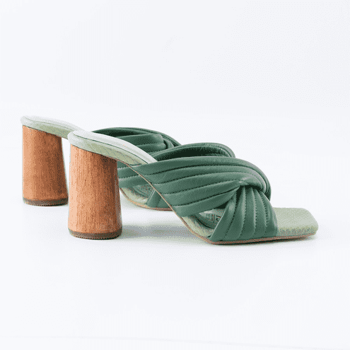 Carla Wood Heel Green