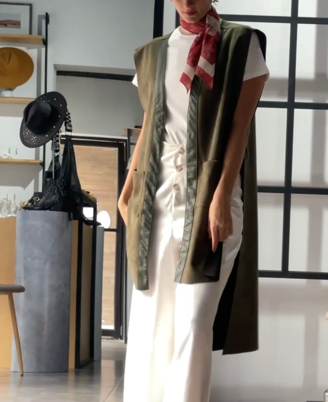 Chaleco doble textura