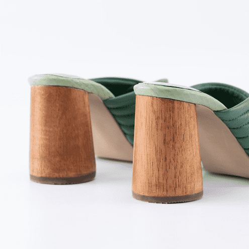 Carla Wood Heel Green