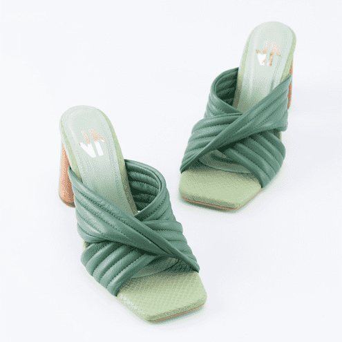 Carla Wood Heel Green