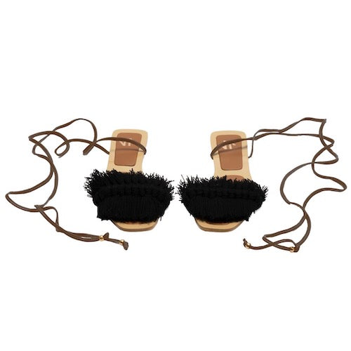 Bloom Lace Up Flat Black