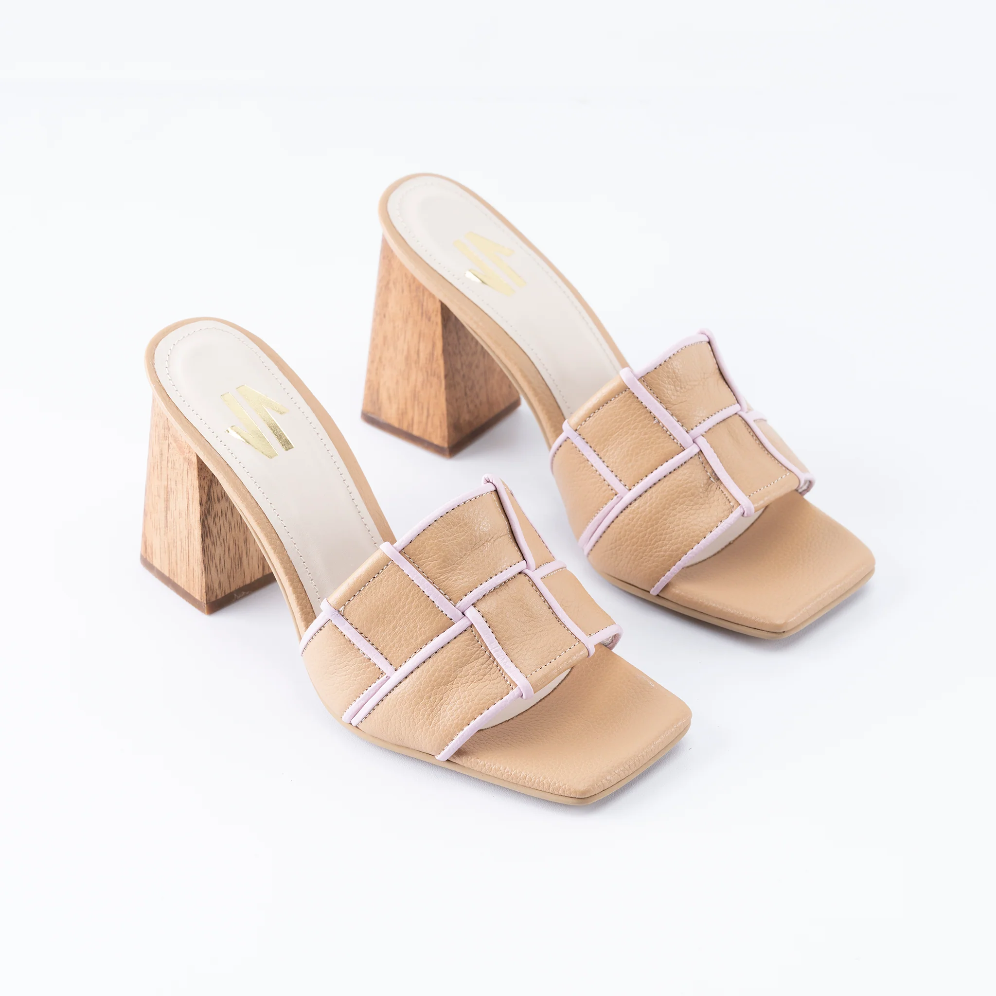 Peggy Wood Heel Beige