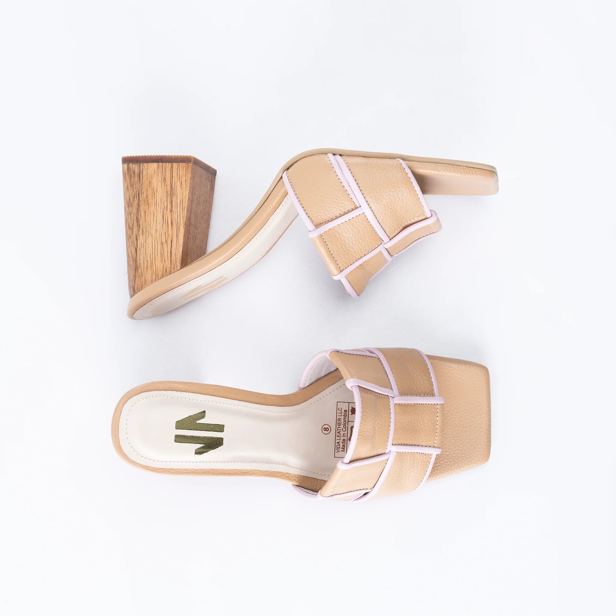 Peggy Wood Heel Beige