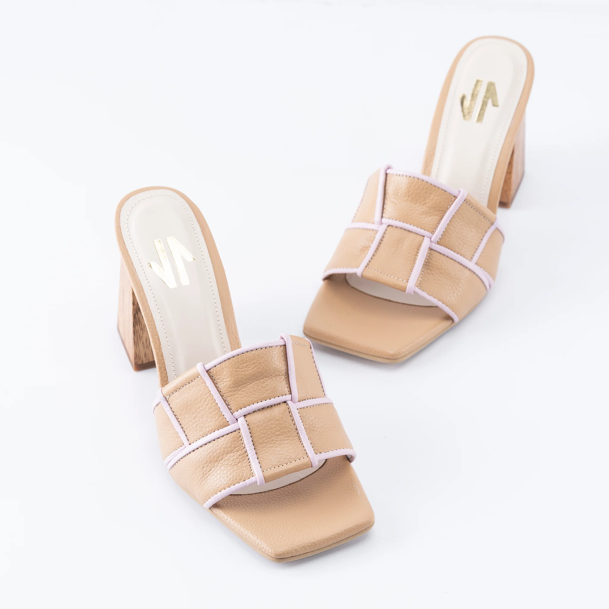 Peggy Wood Heel Beige