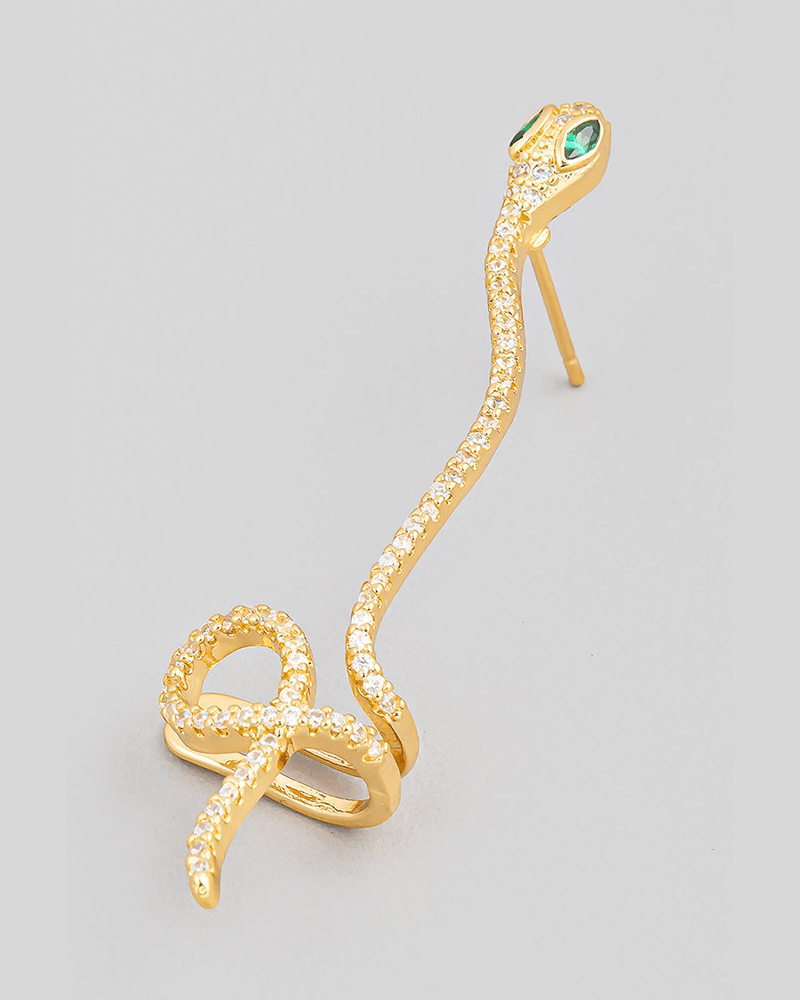 Aretes de puño con pavé de serpiente - Aguadulce