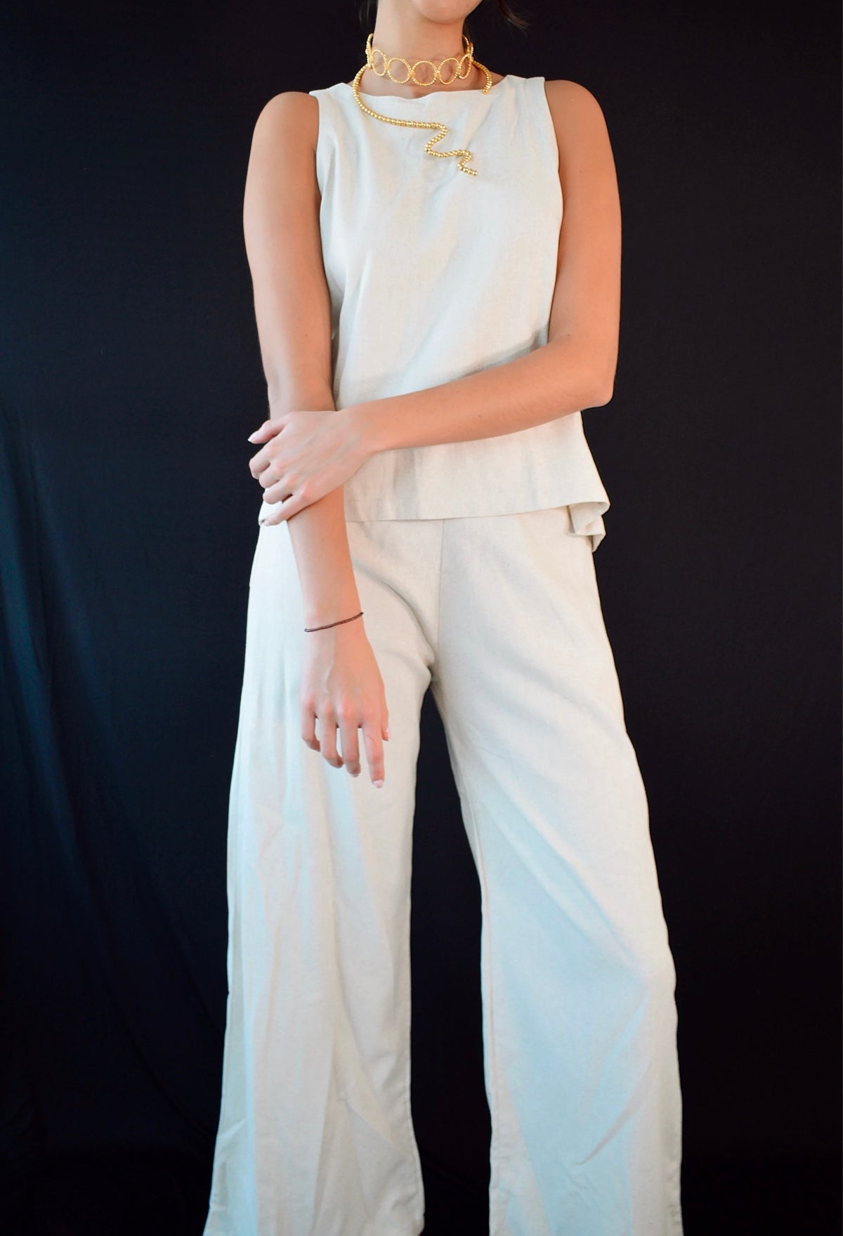 Pantalón Lino beige · Aguadulce · vista 2 · diseño latinoamericano