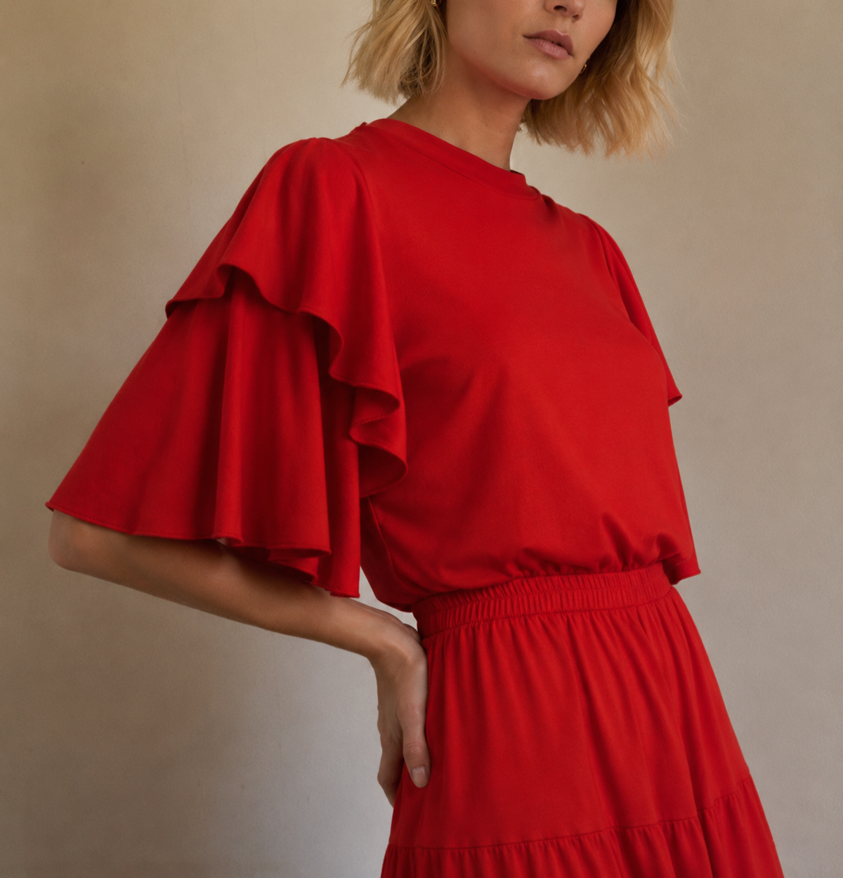 Top Pamela rojo · Alma Clothing · diseño latinoamericano
