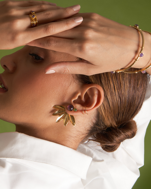 Arete Flor doble uso · Aguadulce · joyería de autor latinoamericano