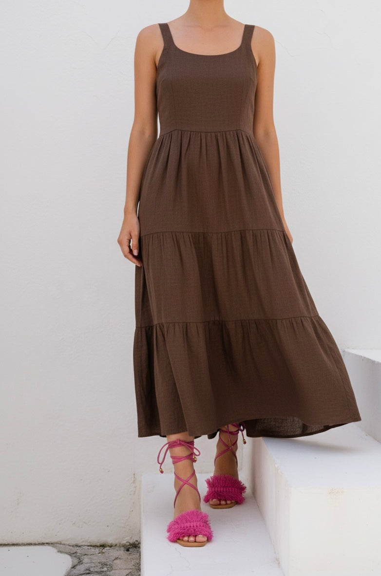 Canasto Lace Up Mid Heel Fuchsia