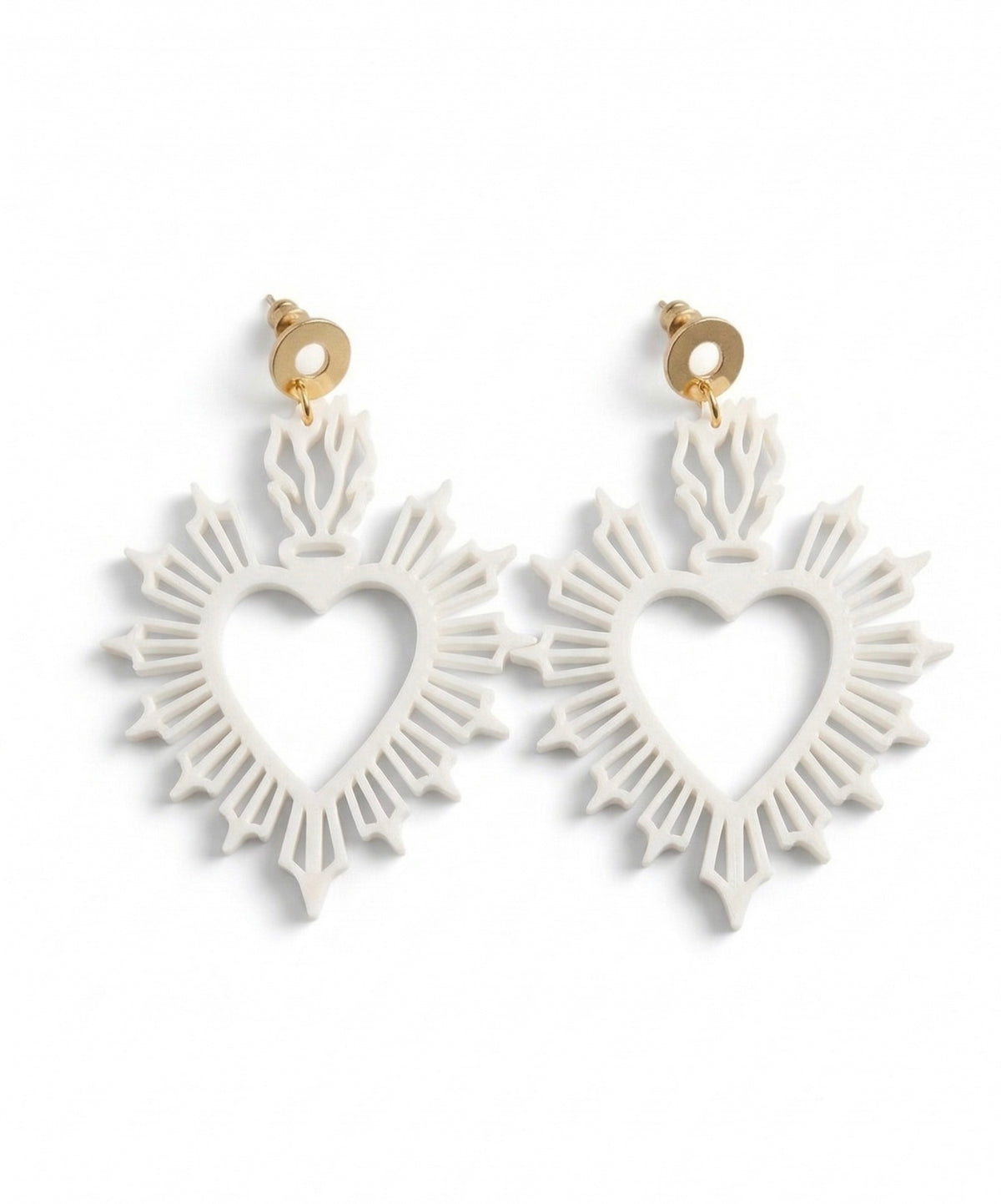 Aretes Alma blanco · Mistica · vista 2 · joyería de autor latinoamericano
