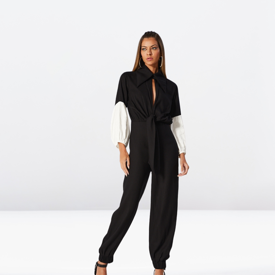 Jumpsuit negro blanco · Open · diseño latinoamericano