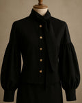 Black jacket with bow
