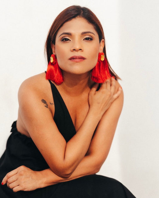 Aretes Ketzaly rojos