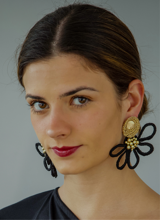 Aretes tejidos Flor