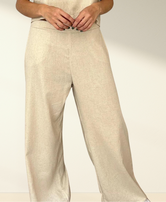 Pantalón Lino beige