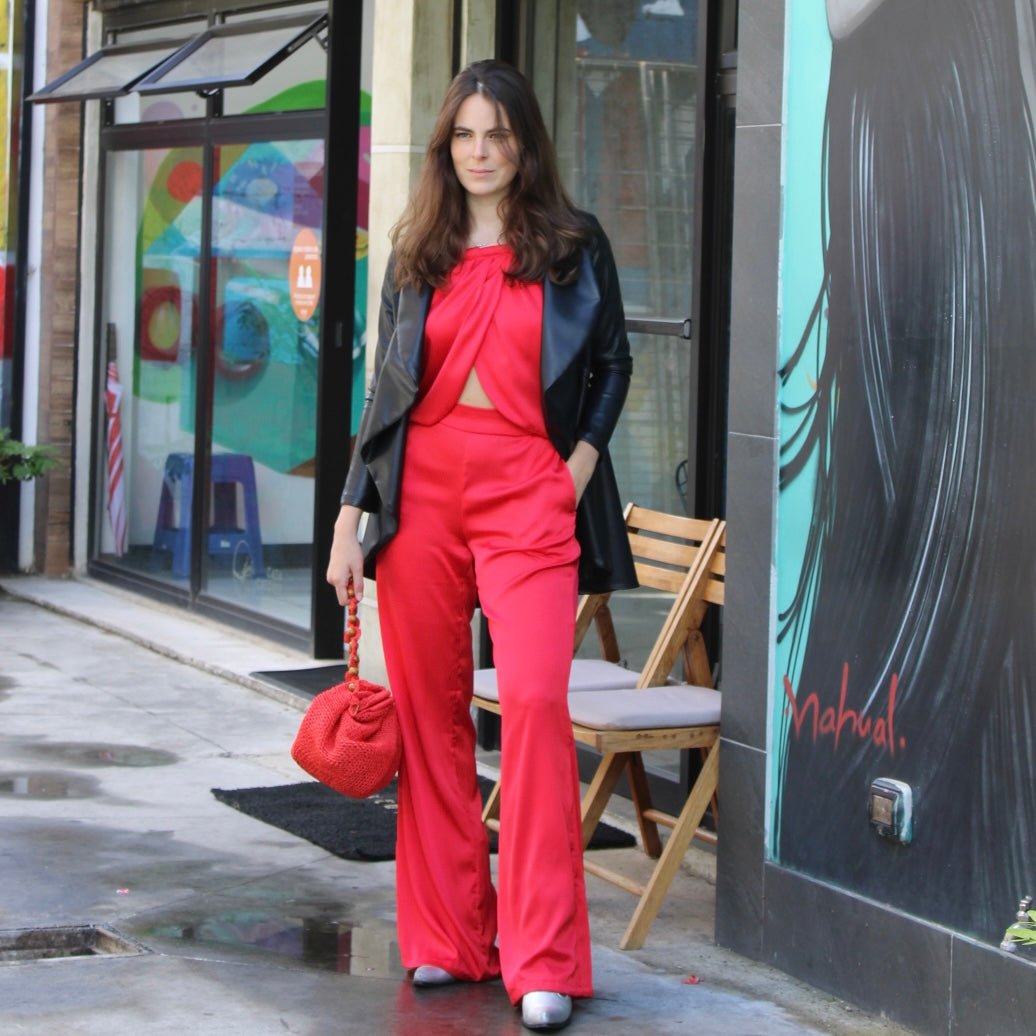 Top Rojo Satinado · Aguadulce · diseño latinoamericano