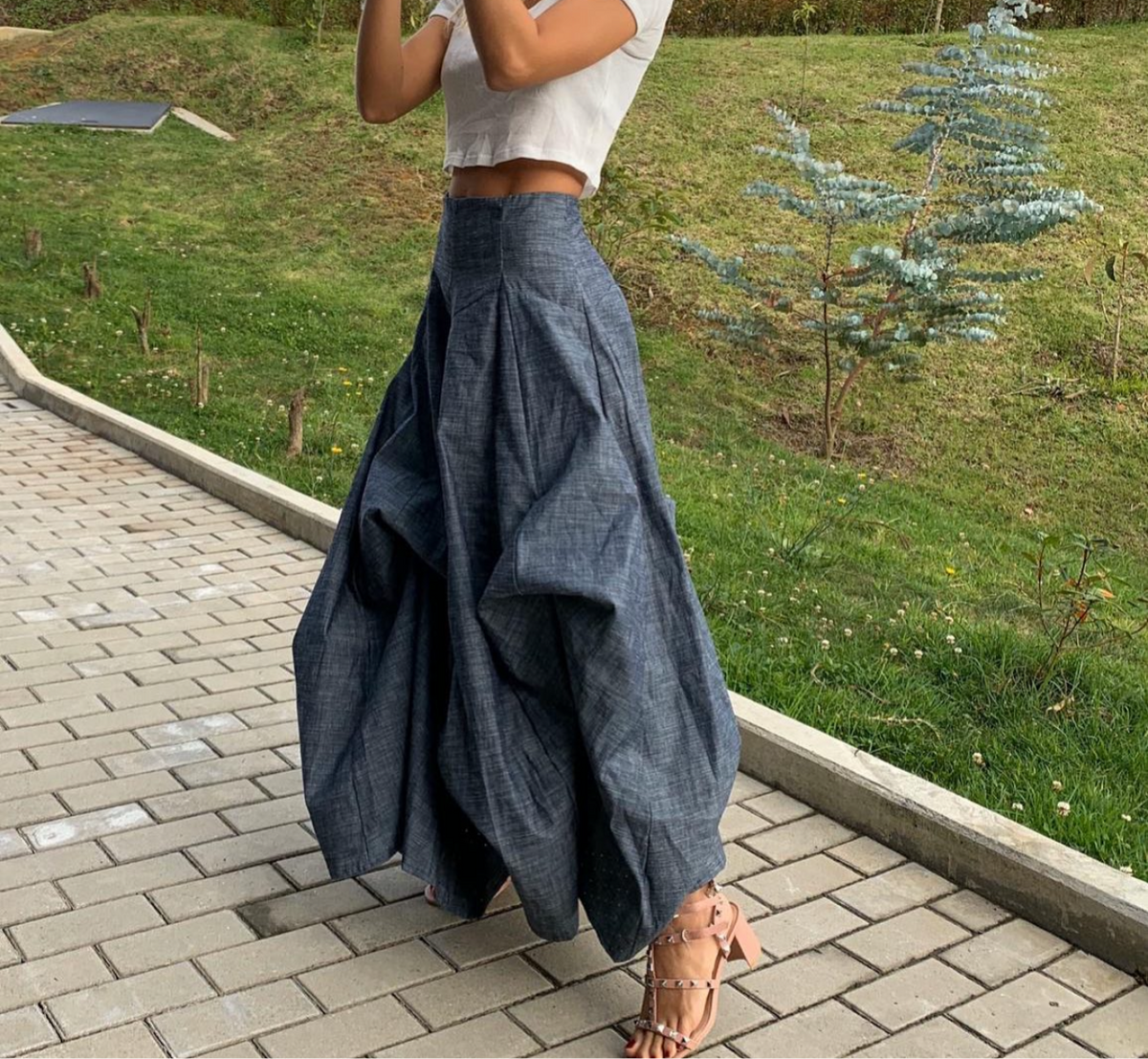 Falda Denim Nat · Aguadulce · vista 2 · diseño latinoamericano