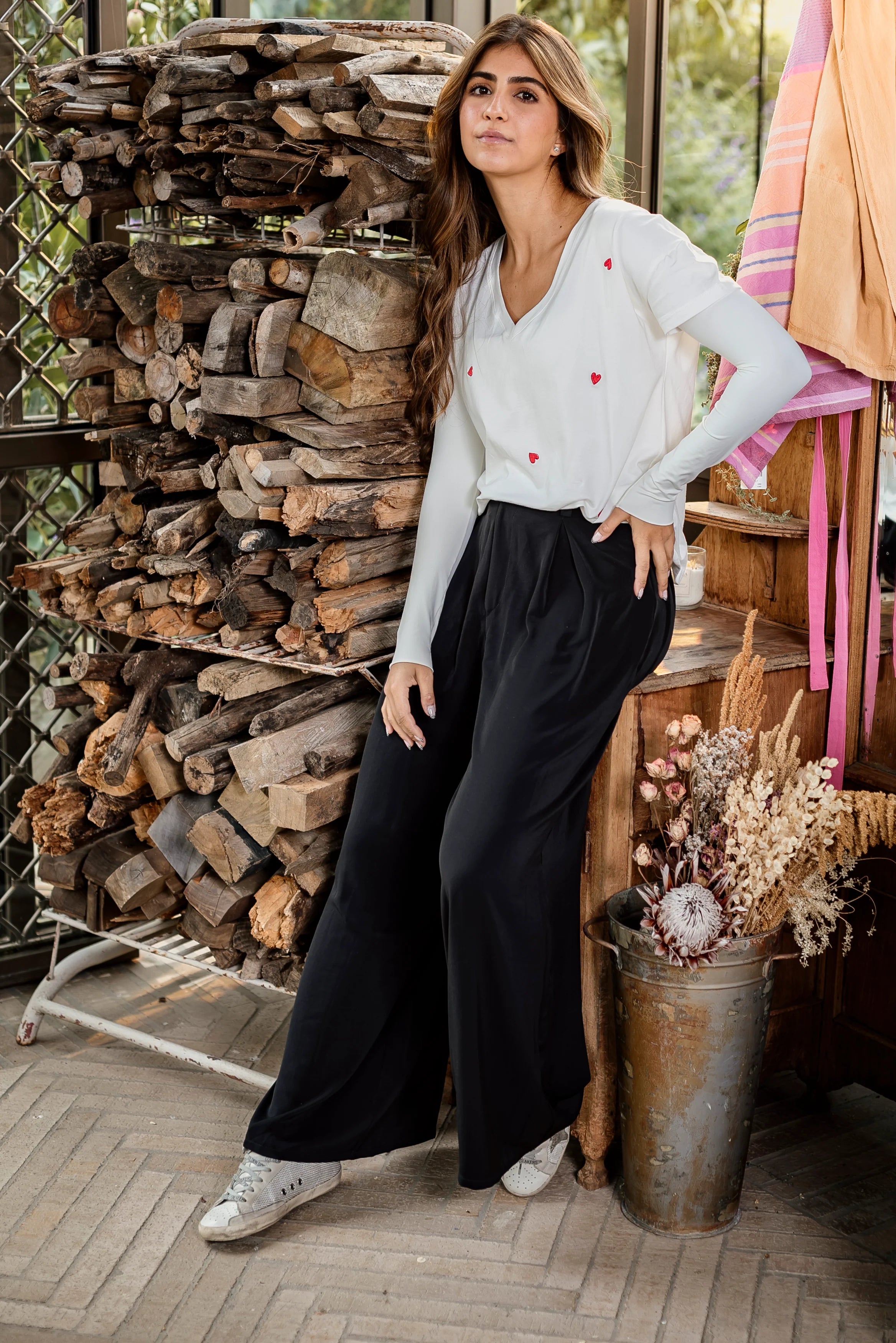Pantalón negro pinzas