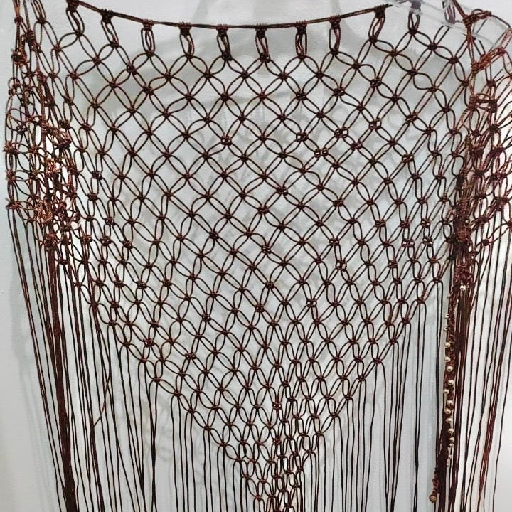 Shawl camel tejido