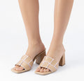 Peggy Wood Heel Beige