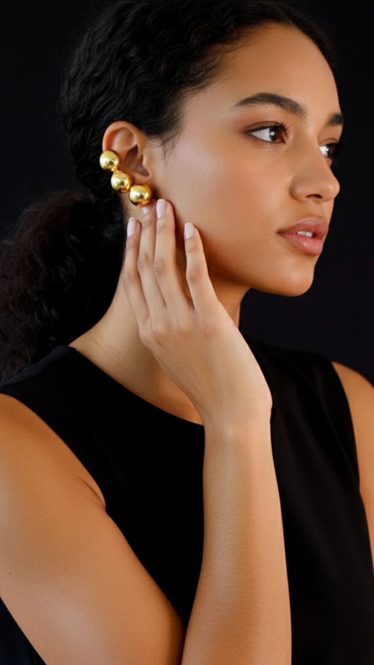 Arete + Ear Cuff Mercedes · Aguadulce · vista 2 · joyería de autor latinoamericano