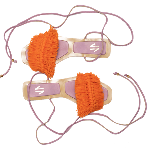 Bloom Lace Up Flat Orange · Silvia Cobos · vista 2