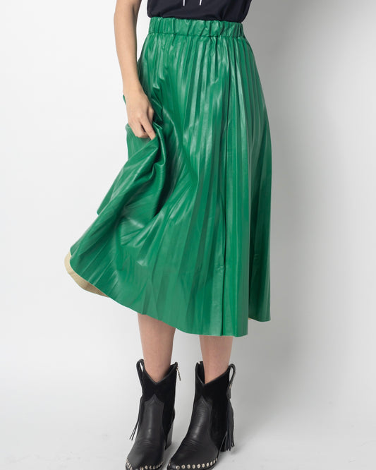 Falda plisada verde